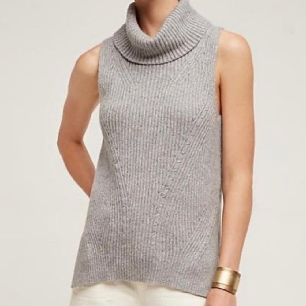 Anthropologie Angel of the North Cowl Neck Sleeveless Sweater